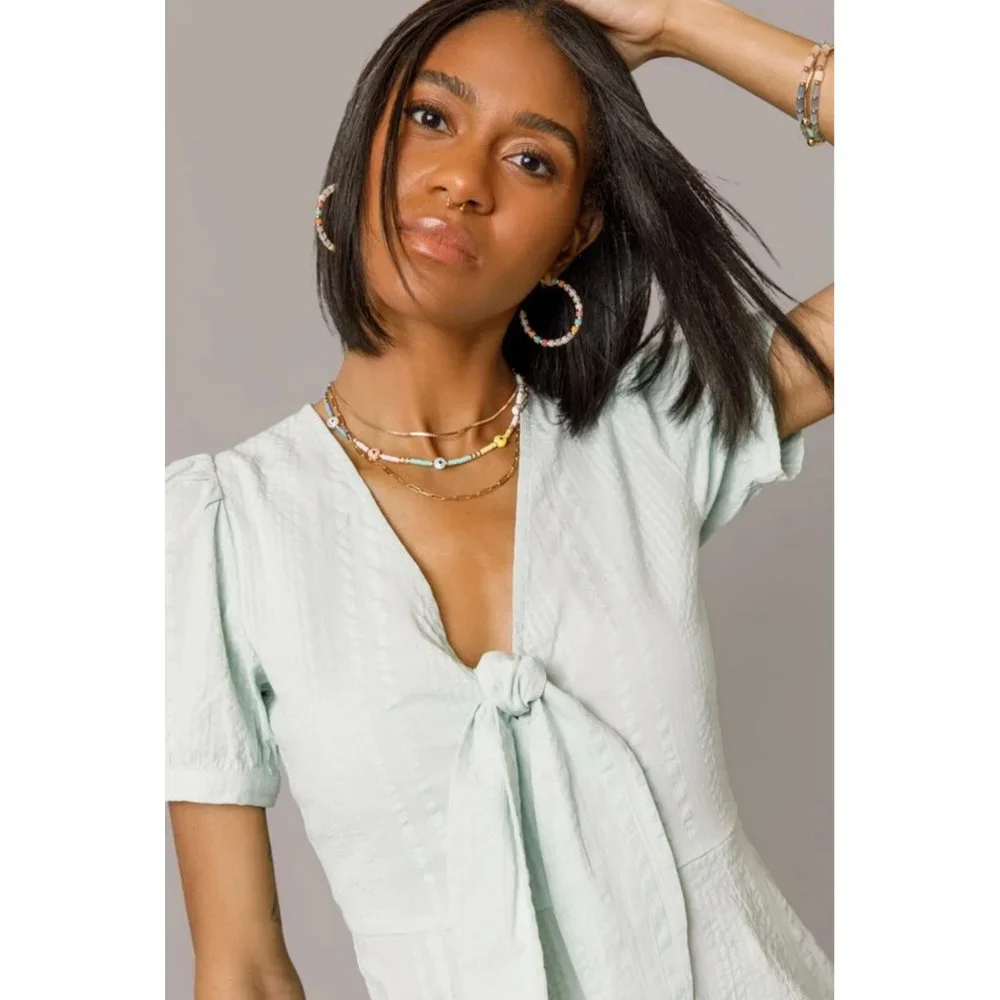 Elle Tie Front Mini Dress $50 NEW WITH TAGS - size large
